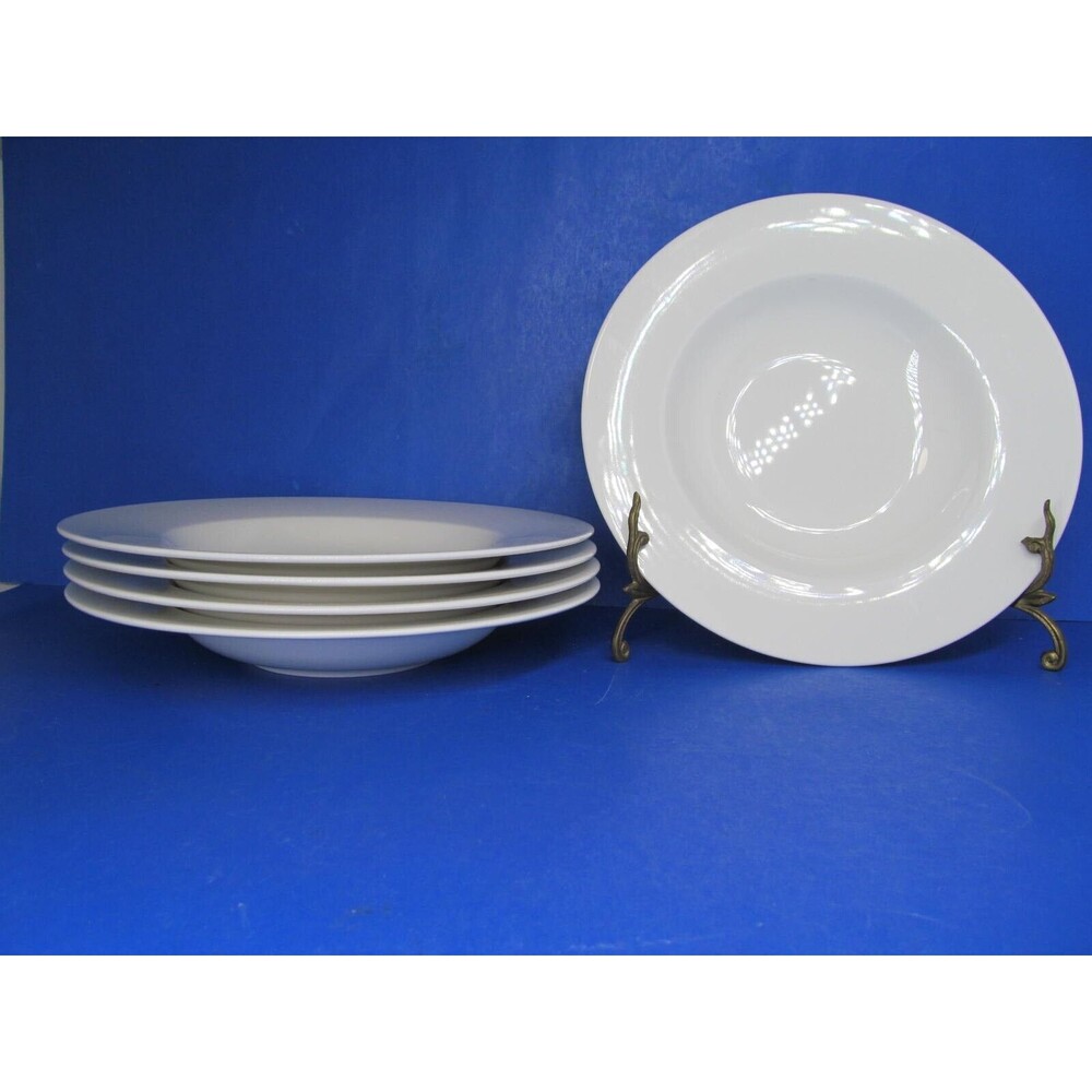 Villeroy & Boch Wonderful World White Deep Plates Salad Pasta Bowls 9 1/4" (5)